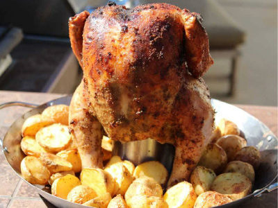 Coriander and Black Pepper Beer Can Chicken